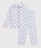 Children's buttoned heart pattern cotton pyjamas white/multicolor