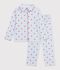 Children's buttoned heart pattern cotton pyjamas white/multicolor