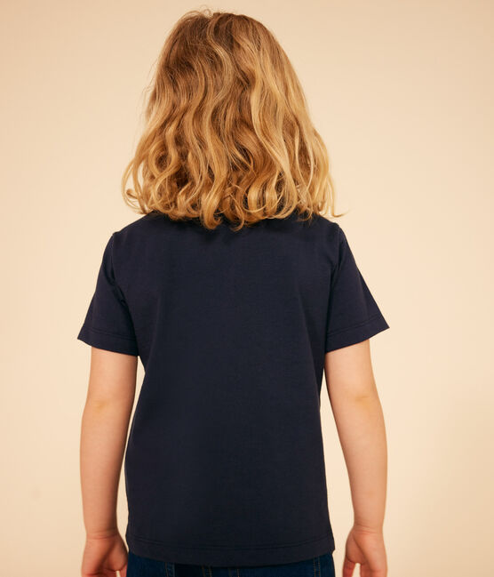 Boys' Lightweight Jersey T-shirt SMOKING blue/MARSHMALLOW white