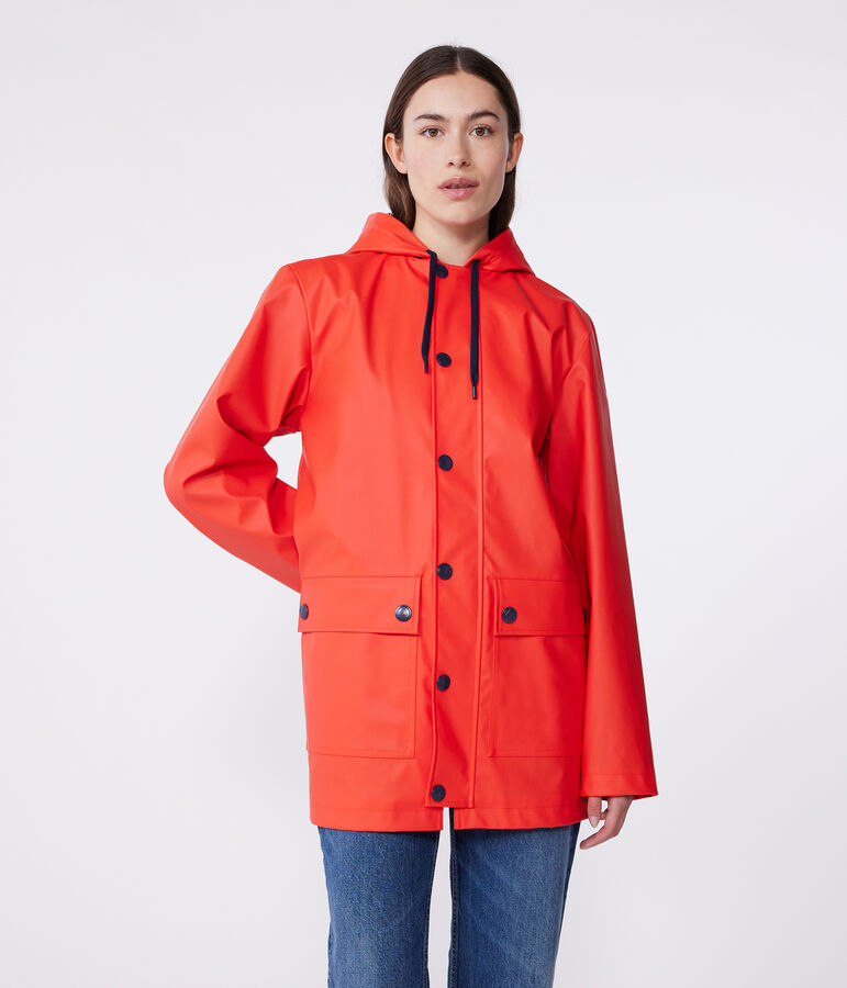 Iconic raincoat for men or women SPICY red