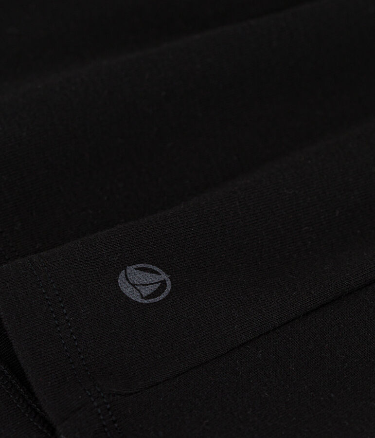 Women's iconic plain short-sleeved rib knit T-shirt black