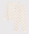 Children's silvery heart print cotton pyjamas MILK Ecru/ARGENT