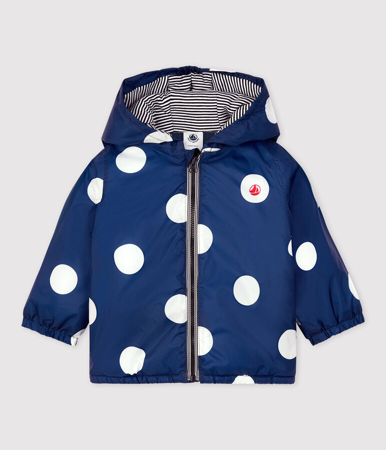 Babies' Warm Recycled Polyester Windcheater blue/white