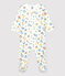 Babies' Floral Print Cotton Sleepsuit white/multicolor