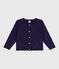 Children's plain cotton cardigan SOIR blue
