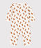 Babies' Owl Themed Footless Cotton Sleepsuit MARSHMALLOW white/ECUREUIL