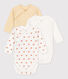 Babies' Long-Sleeved Cotton Bodysuits - 3-Pack