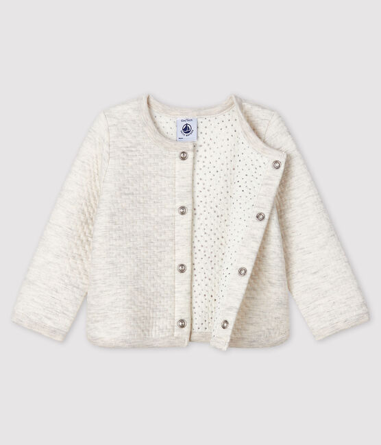 Baby girl's tubular knit cardigan MONTELIMAR CHINE beige
