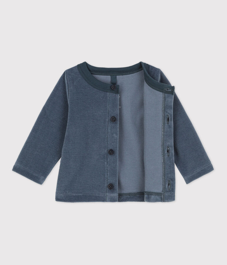 Cotton Velour Cardigan grey