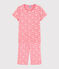 Girls' Cherry Blossom Print Cotton Short Pyjamas GRETEL pink/MULTICO white