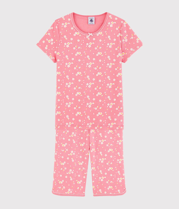 Girls' Cherry Blossom Print Cotton Short Pyjamas pink/multicolor
