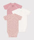 Babies' short-sleeved wrapover cotton bodysuits - 3-Pack