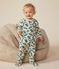 Babies' Christmas tree print pyjamas in brushed fleece AVALANCHE white/MULTICO