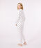 Women's cotton heart print pyjamas MARSHMALLOW white/MULTICO white