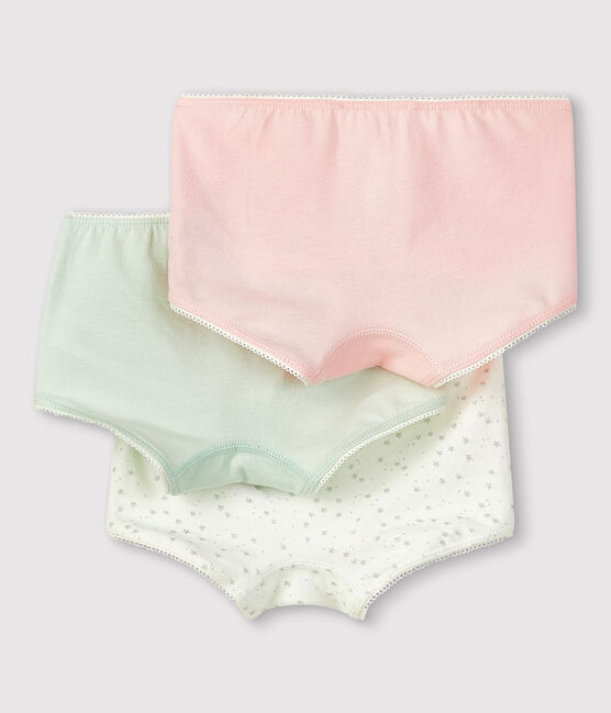 Girls' Sparkly Print Organic Cotton and Elastane Hipsters - 3-Pack variante 1