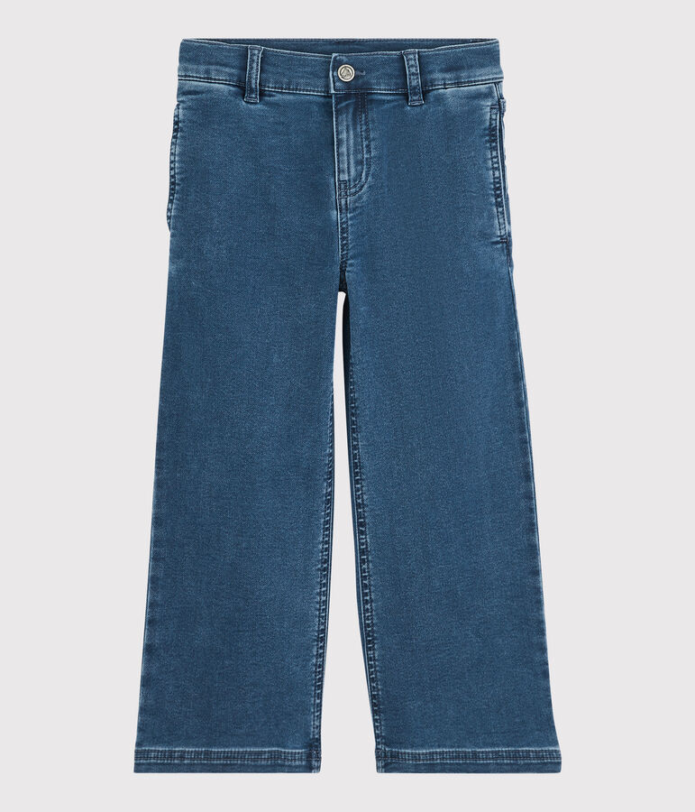 Girls' Organic Denim Flared Trousers blue