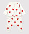 Babies' Organic Cotton Heart Print Clothing - 3-Piece Set MARSHMALLOW white/TERKUIT red