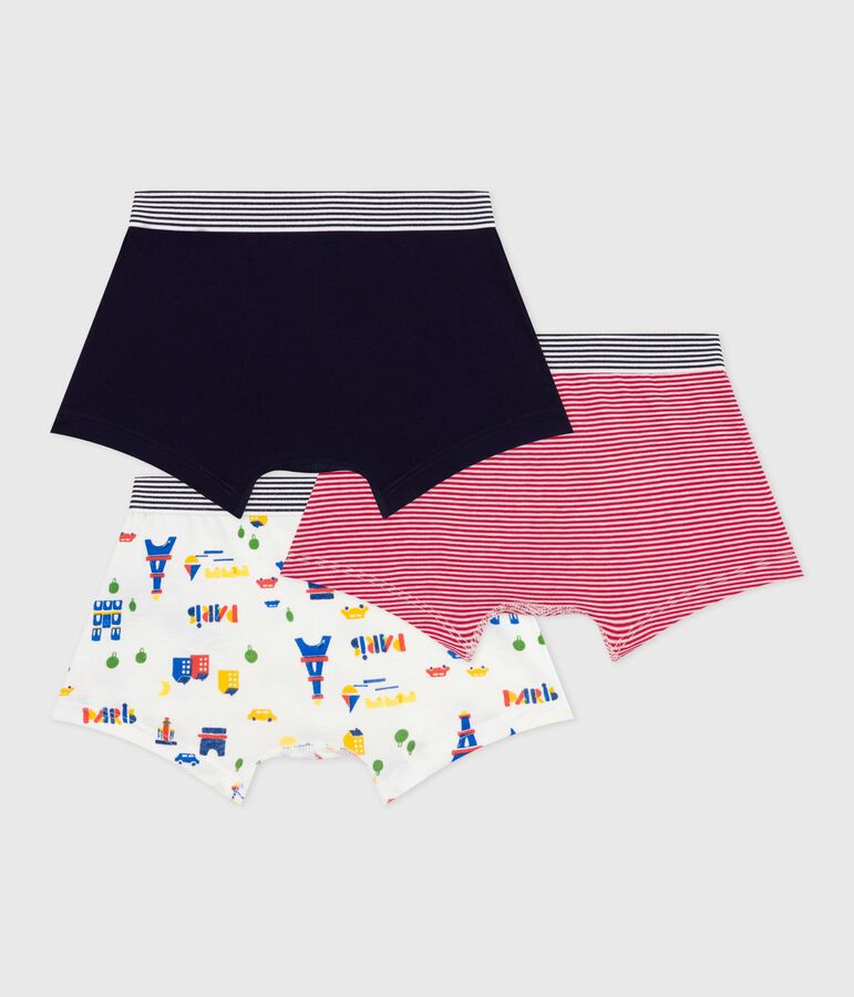 Pack of children's Paris-print cotton boxers multicolor
