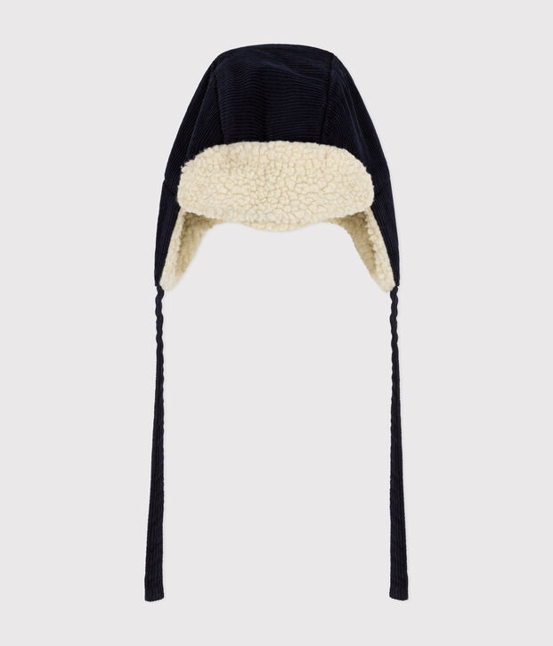 Babies' chapka in velour and sherpa SMOKING