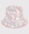 Children's floppy sun hat in floral-print poplin blue/multicolor