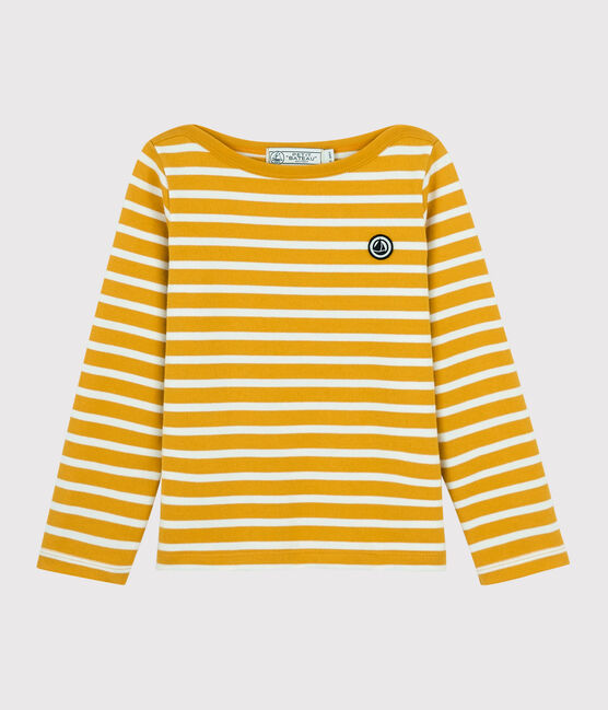 Unisex Children's Striped Cotton Top BOUDOR yellow/MARSHMALLOW white