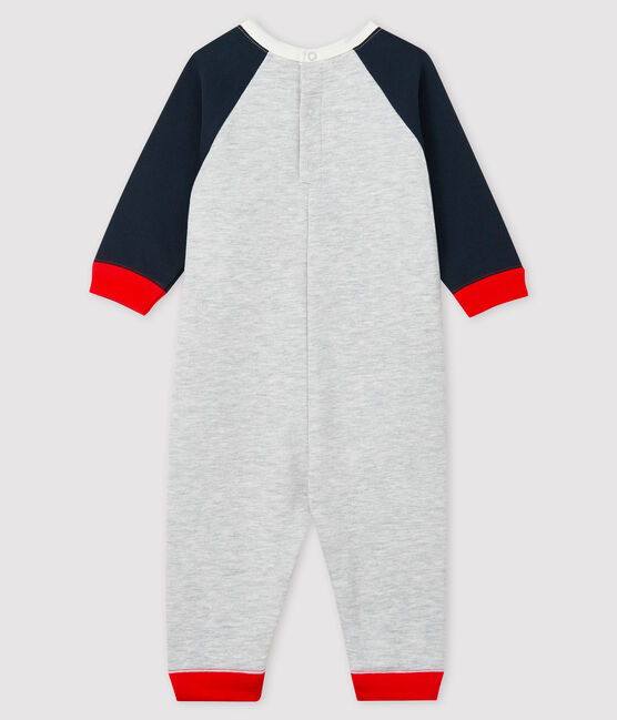 Baby boy's long playsuit BELUGA grey/SMOKING blue