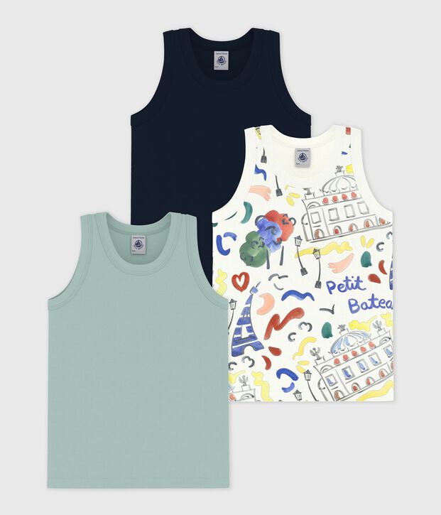 Pack of children's Opera print cotton tank tops multicolor