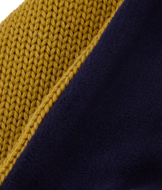 Child's lined knit snood yellow