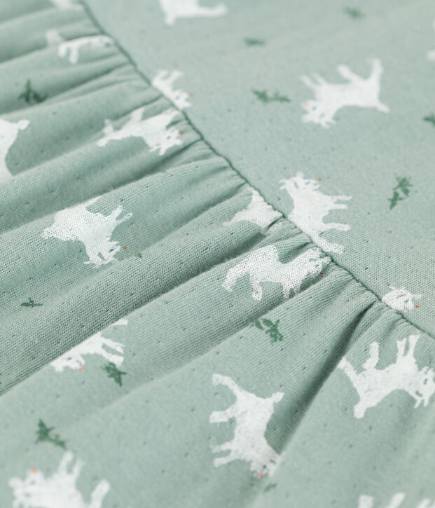 Babies' Long-Sleeved Patterned Tube Knit Dress green/multicolor