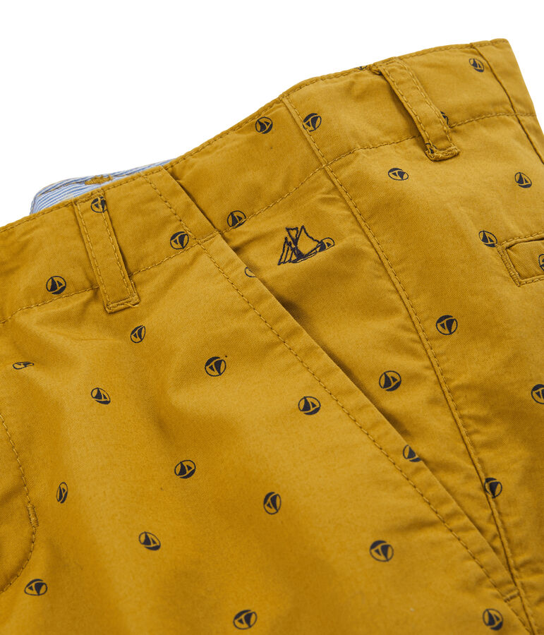 Boys' Bermuda Shorts TOPAZE yellow/FETA white