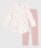 Children's heart print brushed fleece nightdress and leggings JOLI pink/MULTICO white