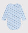 Babies' long-sleeved wrapover cotton bodysuit TOUDOU blue/ALASKA