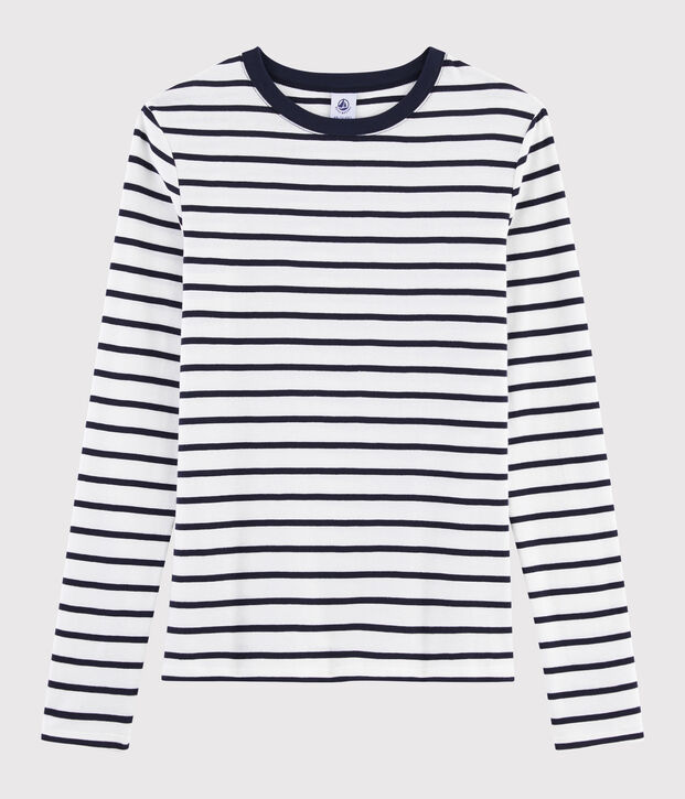 Women's iconic round neck T-shirt white/blue