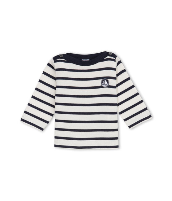 Unisex Baby's Iconic Sailor Top COQUILLE beige/ABYSSE blue