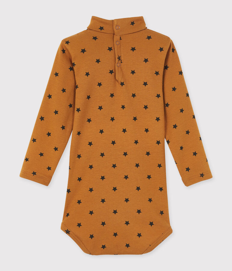 Unisex Babies' Long-Sleeved Roll-Neck Bodysuit brown/grey