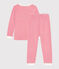 Children's Unisex Striped Velour Pyjamas MARSHMALLOW red/CORRIDA white