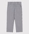 Boys' Stripy Cotton Trousers MEDIEVAL blue/MARSHMALLOW white