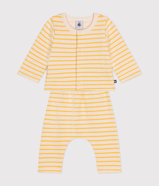 Babies' two-piece set in brushed fleece AVALANCHE yellow/DAISY white