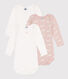 Babies' Long-Sleeved Pink Cotton Whale Themed Bodysuits - 3-Pack
