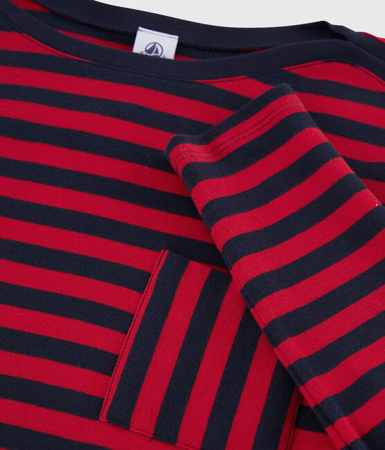 Women's stripy T-shirt SMOKING blue/TERKUIT red