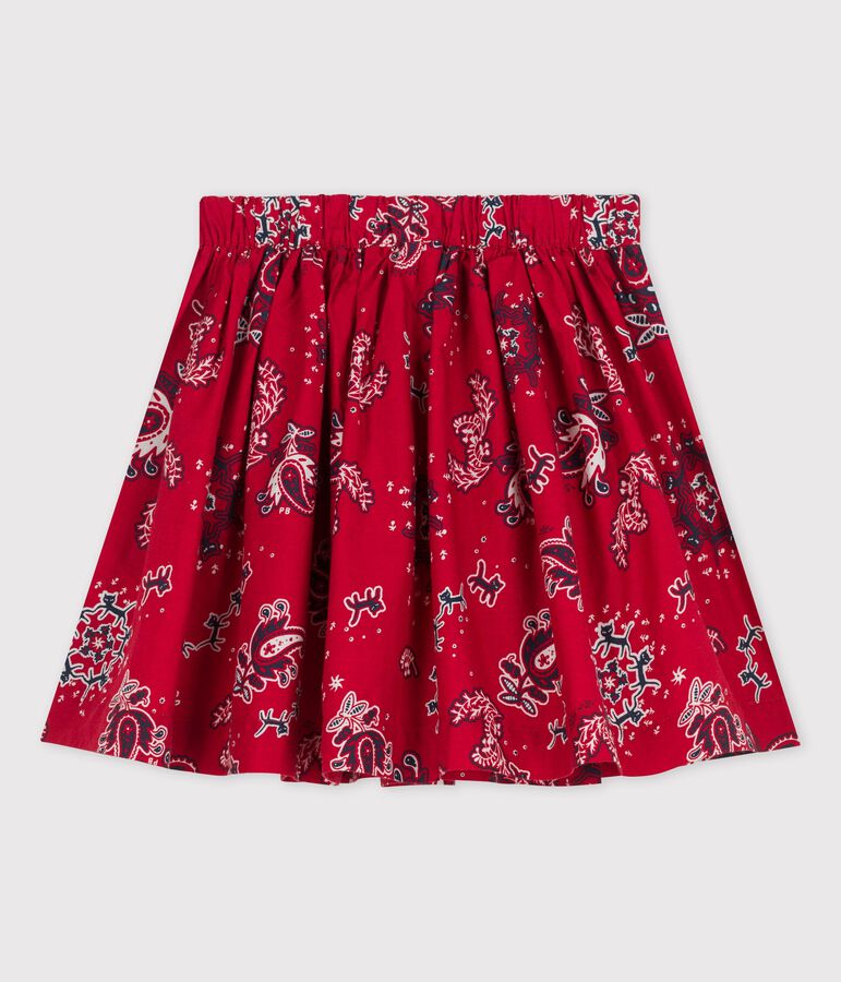 Girls' Printed Poplin Skirt red/multicolor