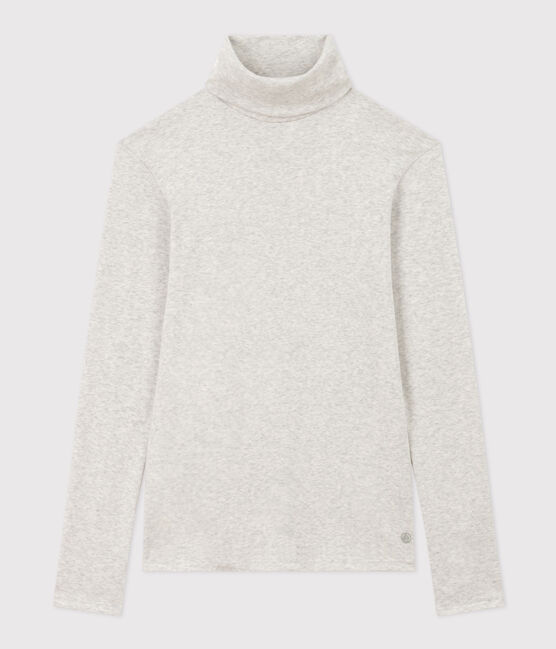 Women's Iconic Cotton Roll Neck T-Shirt BELUGA CHINE grey