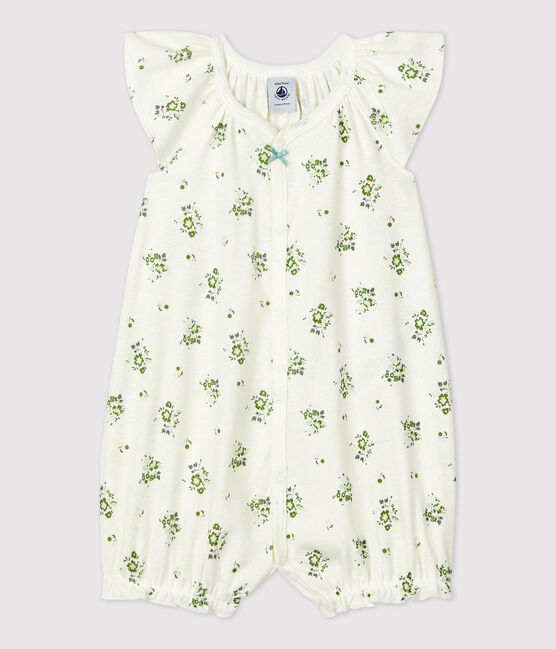 Babies' Cotton/Linen Botanic Print Playsuit MARSHMALLOW white/MULTICO white