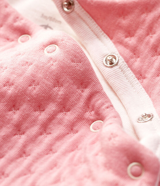Babies' Long Jumpsuit in Quilted Tube Knit CHARME pink