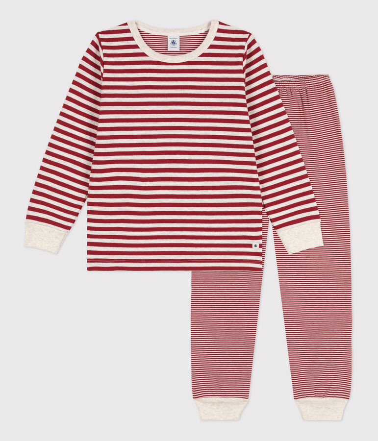 Boys' Stripy Tube Knit Pyjamas red/beige