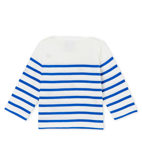 Baby girl's creative sailor top MARSHMALLOW white/PERSE blue