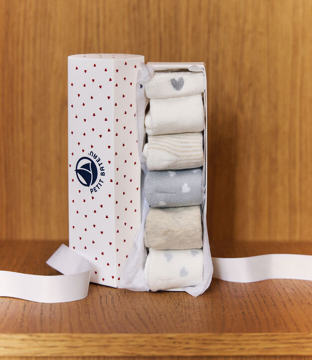 Pack of plain cotton socks for newborn babies multicolor