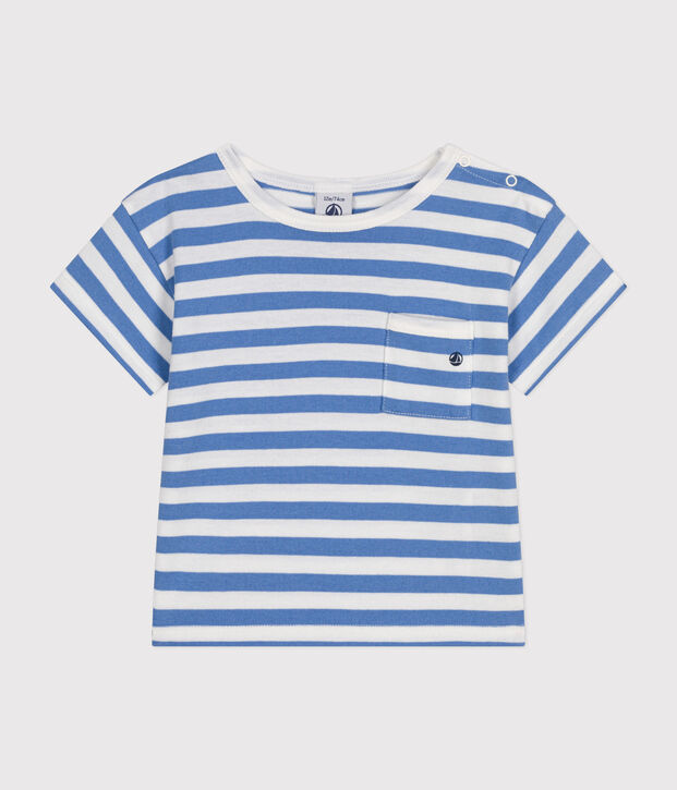 Babies' Short-Sleeved Jersey T-Shirt blue/white