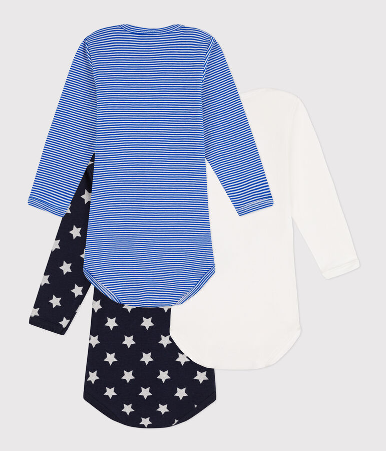 Starry Long-Sleeved Cotton Bodysuits - 3-Pack multicolor