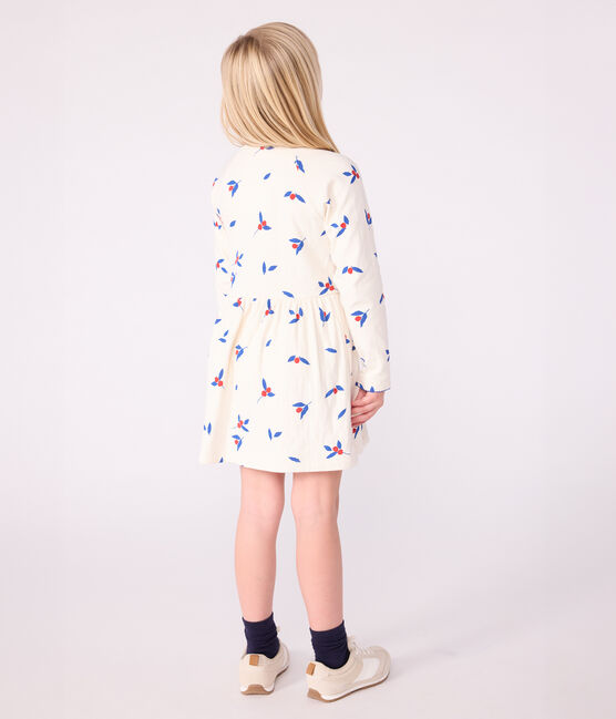 Children's long-sleeved cotton dress MILK /MULTICO